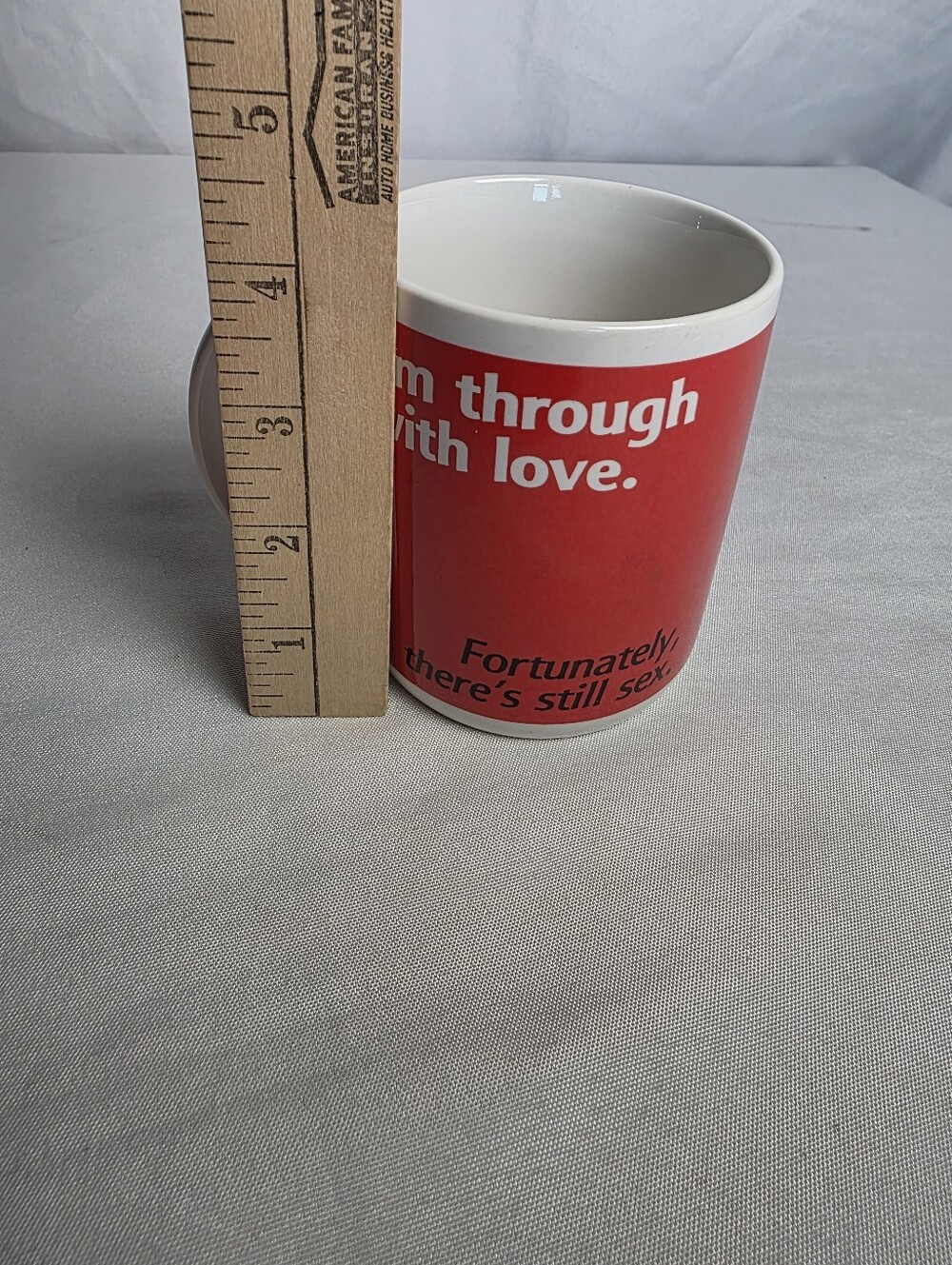 VTG Hallmark Shoebox Greetings Valentines Coffee Mug I'm Through With Love - Picture 6 of 7